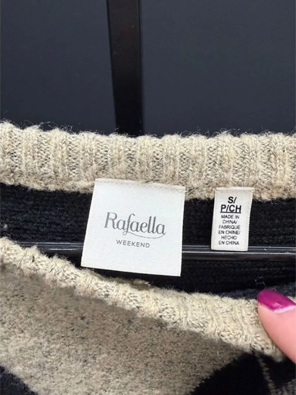 Rafaella Weekend Wool Blend Sweater Poncho - Picture 3 of 4